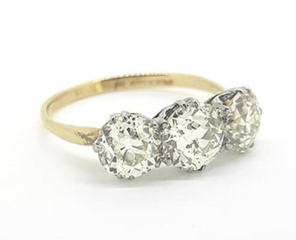 2.50ct Diamond and 18ct Yellow Gold Three Stone Ring