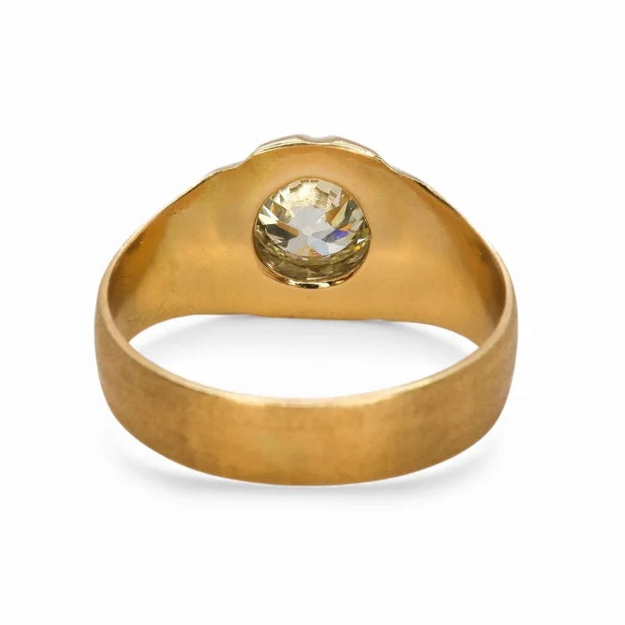 Vintage 2.40ct Old Cut Diamond Solitaire Gypsy Ring