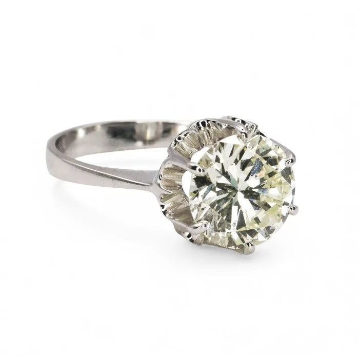 Vintage 2.06ct Brilliant Cut Diamond Solitaire Engagement Ring