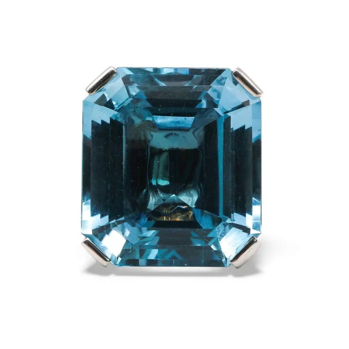 Vintage French Blue Topaz Cocktail Ring