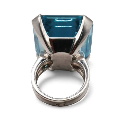 Vintage French Blue Topaz Cocktail Ring