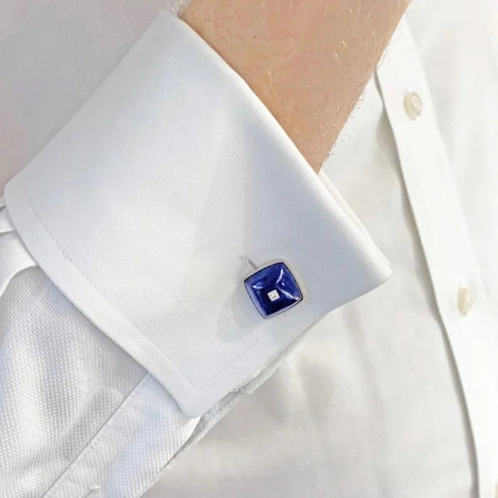 Vintage Lapis Lazuli and Diamond Cufflinks