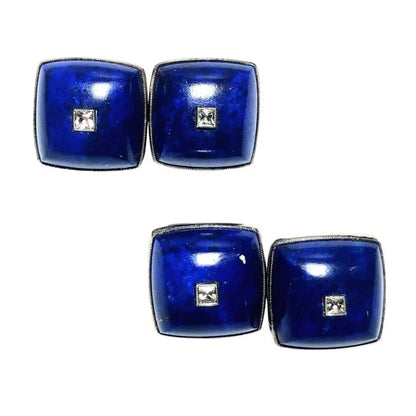Vintage Lapis Lazuli and Diamond Cufflinks