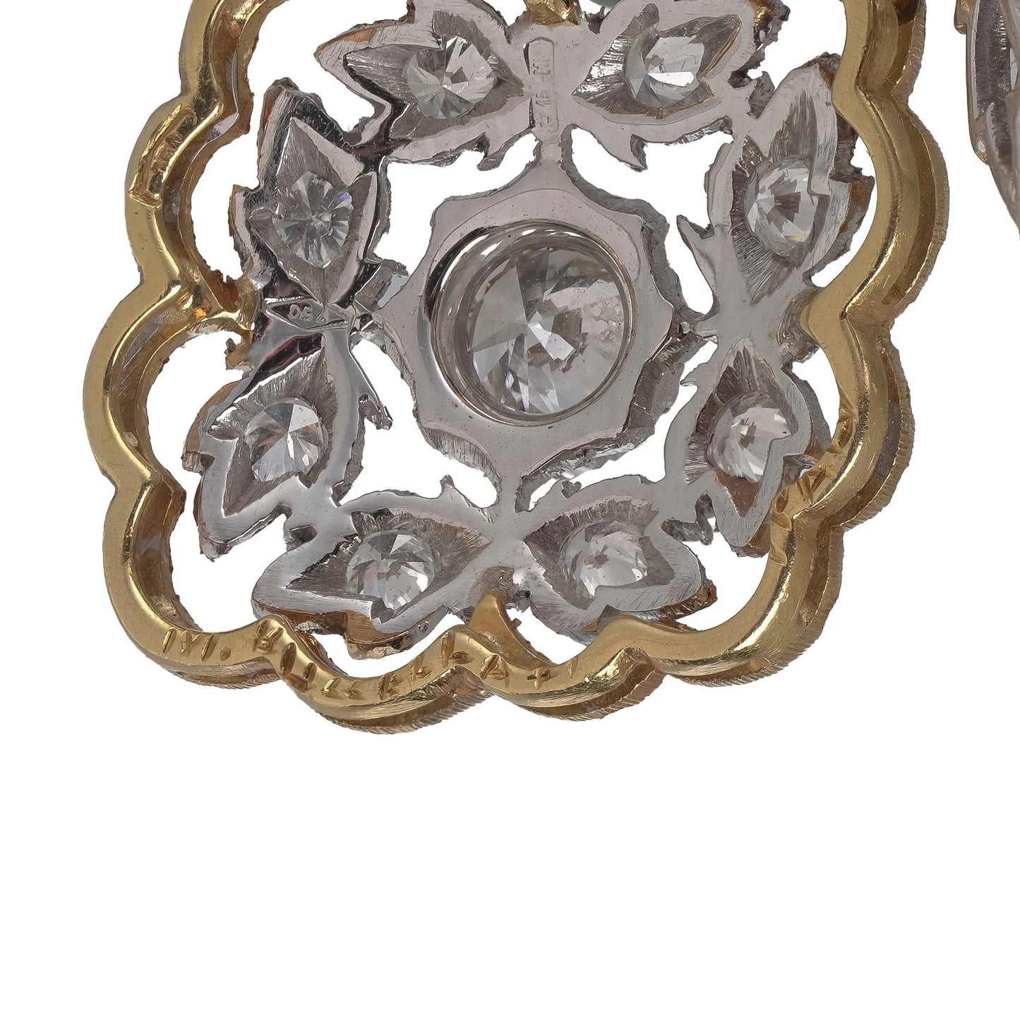 Vintage Mario Buccellati 18KT Gold Diamond Floral Pendant Necklace