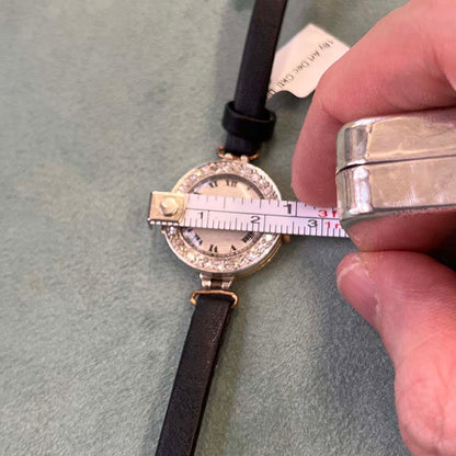 Art Deco Ladies Circular Cocktail Watch with Diamond Bezel, London 1925