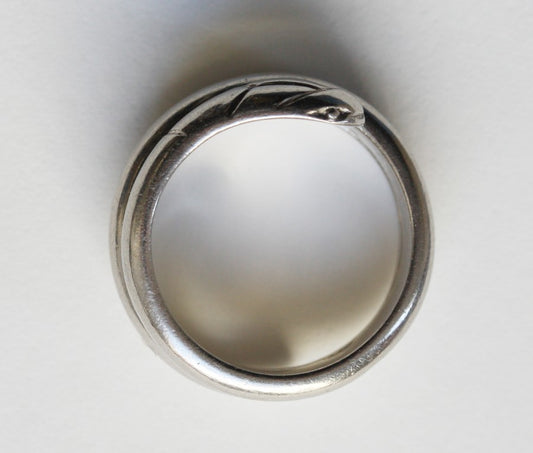 French Art Deco Platinum Snake Ring