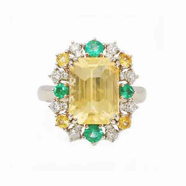 Yellow Sapphire and Diamond Ring By David Jerome