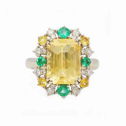 Yellow Sapphire and Diamond Ring By David Jerome