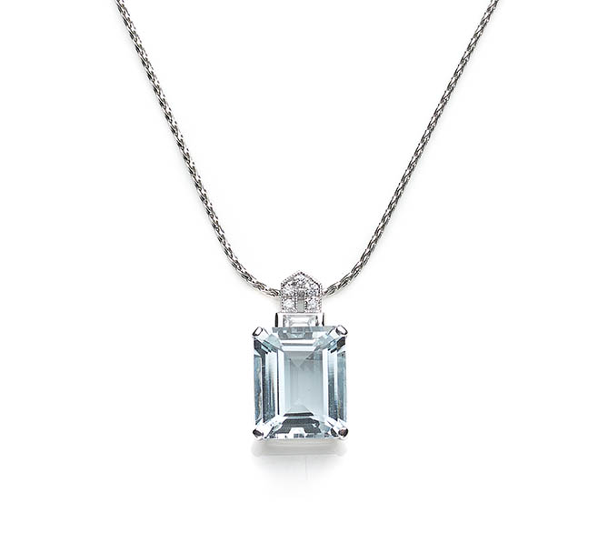 Diamond Topped Aquamarine Pendant Jewellery Discovery - Art Deco Aquamarine Diamond Pendant Diamond Topped Aquamarine Pendant Jewellery Discovery - Art Deco Aquamarine Diamond Pendant