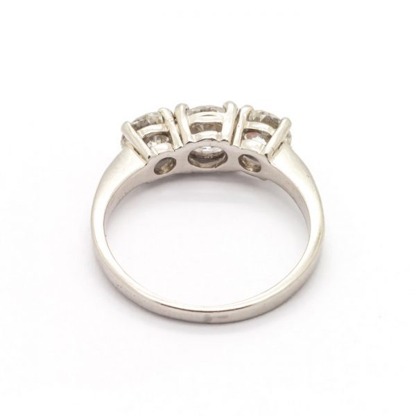Three Stone Diamond Ring in Platinum, 1.60 carat total