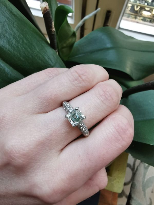 Art Deco style sqaure diamond ring