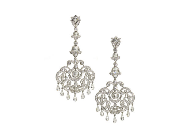 Diamond drop chandelier earrings 18ct white gold