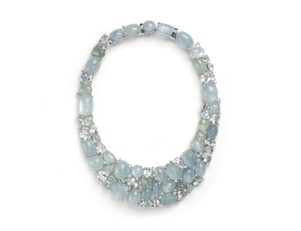 Fine Aquamarine and Diamond Necklace Luxury
