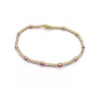 Ruby and Diamond Line Bracelet - Jewellery Discovery
