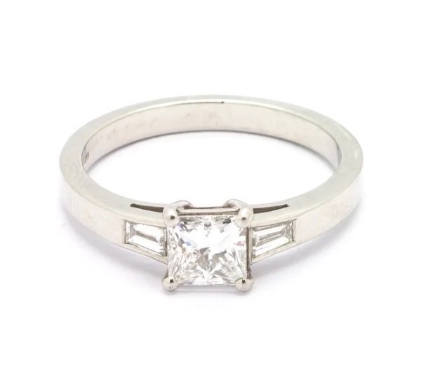 Princess Cut Diamond Engagement Ring 0.71cts platinum