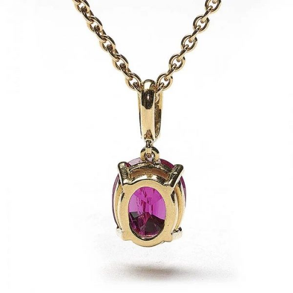 Ruby and Diamond Pendant, certified natural ruby with no heat treatment