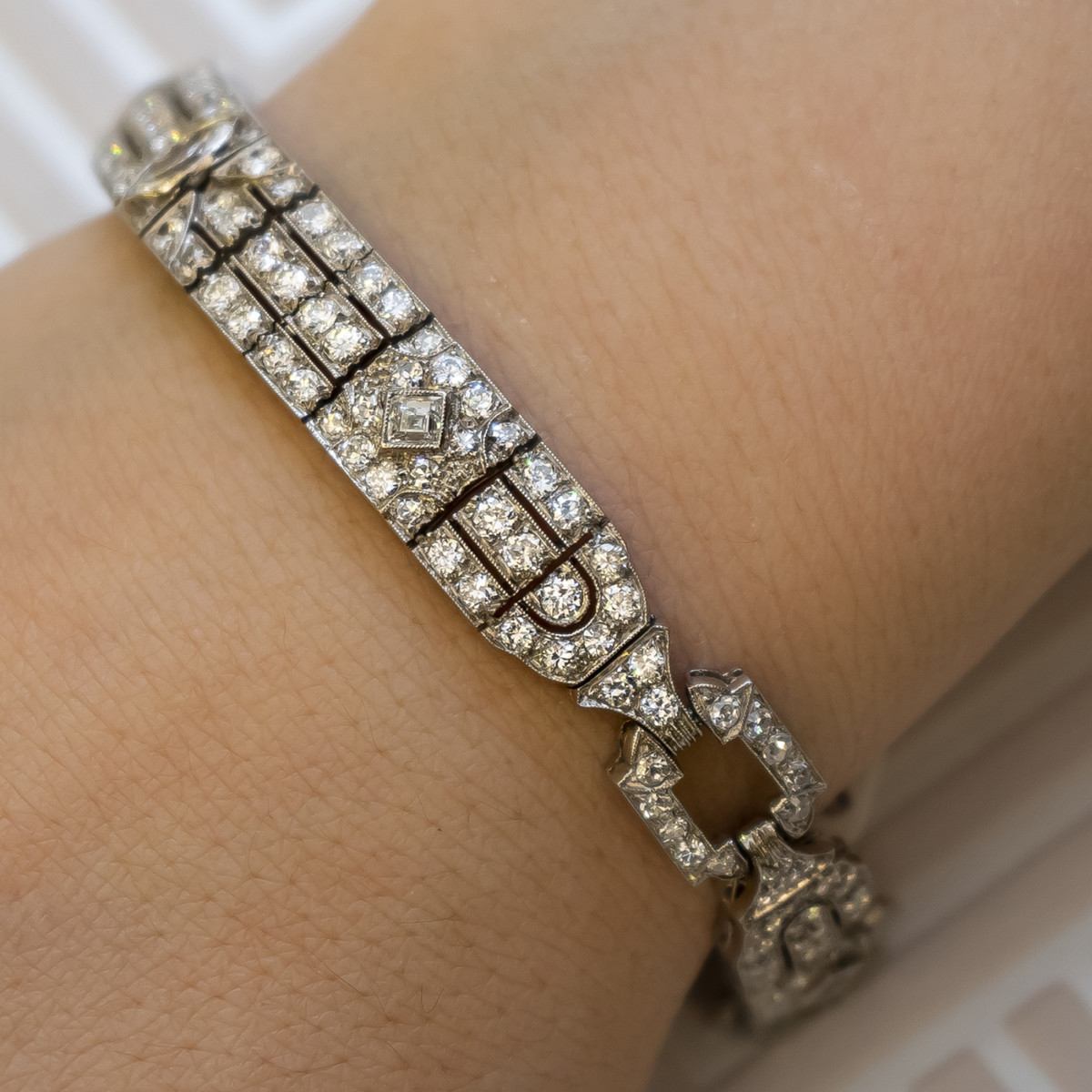 Raymond Yard Art Deco Diamond Bracelet, Platinum - Jewellery Discovery