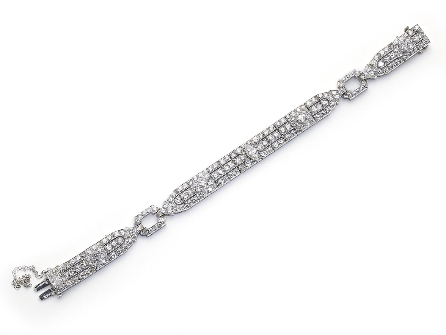 Raymond Yard Art Deco Diamond Bracelet, Platinum - Jewellery Discovery