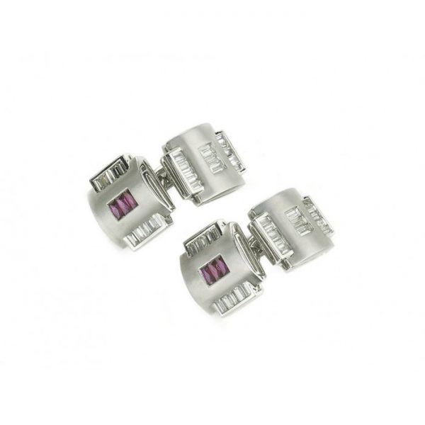 Art Deco Ruby & Diamond Cufflinks