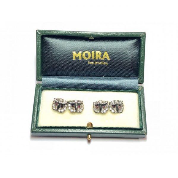 Vintage Diamond Set Owl Cufflinks