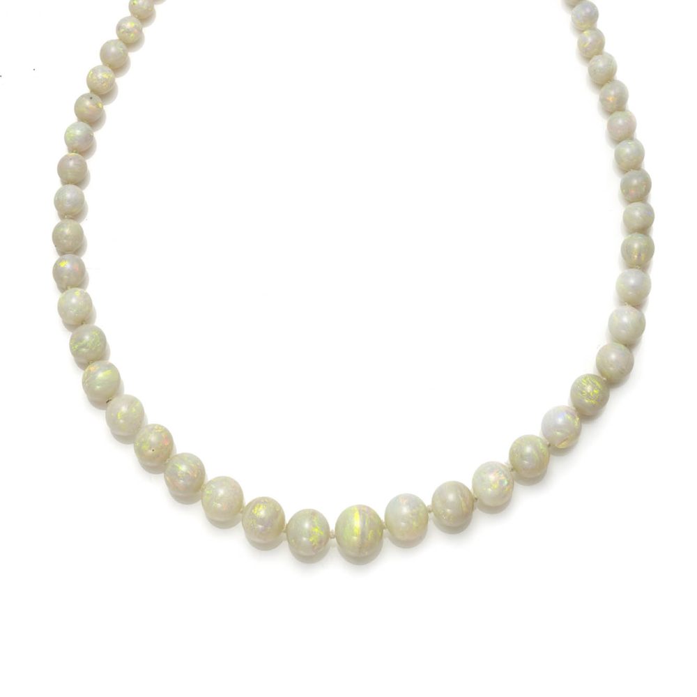 Antique opal bead necklace — Jewellery Discovery