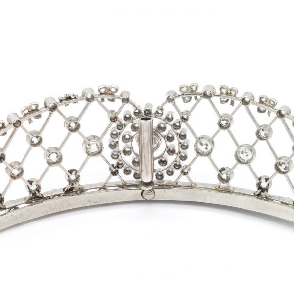 Antique Edwardian Diamond Platinum Feather Tiara