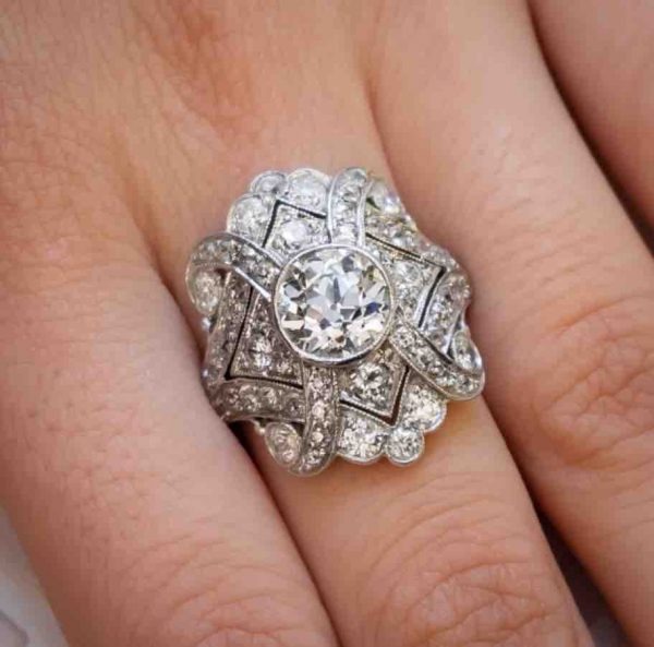 Art Deco diamond ring style dress ring large