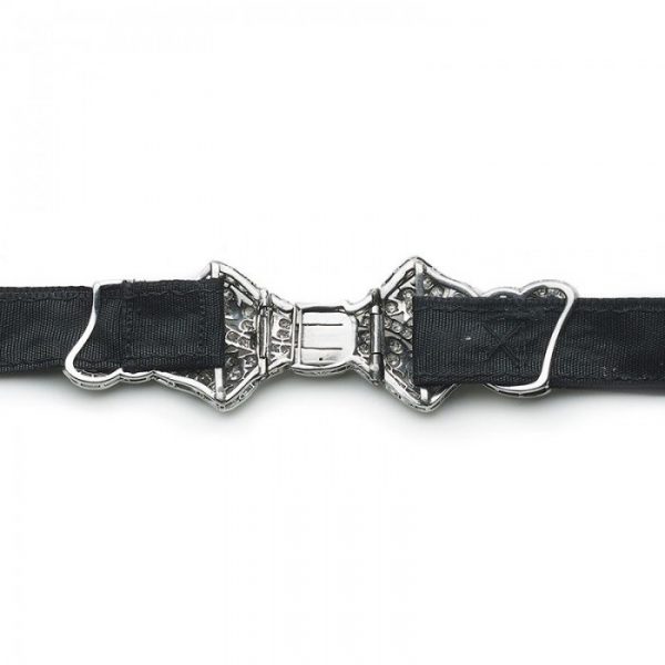 Antique Art Deco Diamond Platinum Bow Choker Necklace