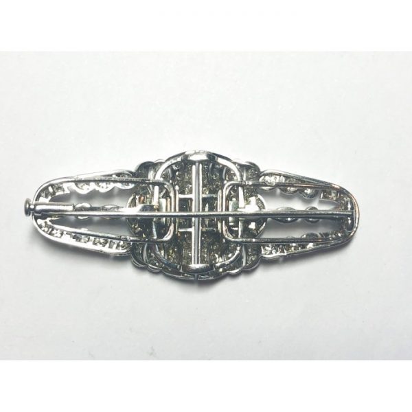 Antique Art Deco Diamond Platinum Double Clip Brooch