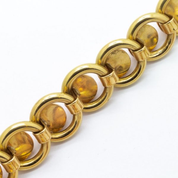 Antique Austrian 18 Carat Gold Ball and Circle Necklace