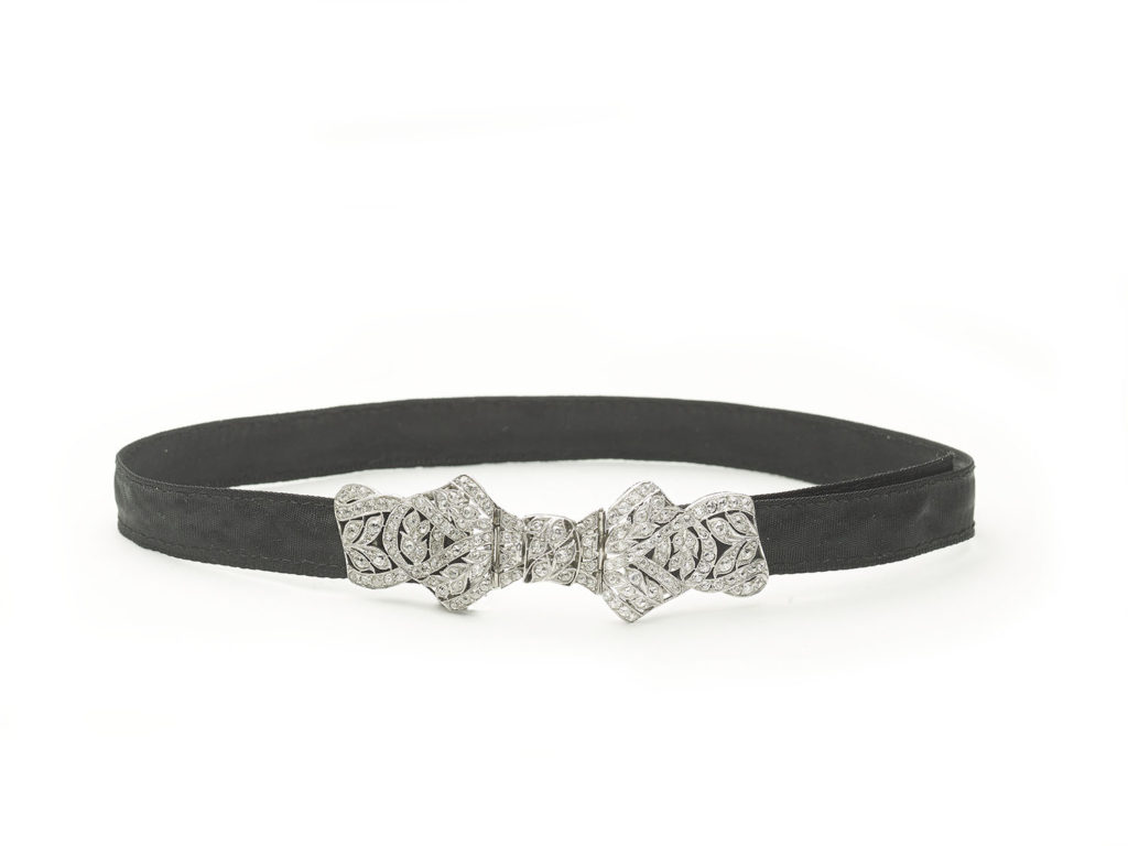 Antique Art Deco Diamond Platinum Bow Choker Necklace - Jewellery Discovery