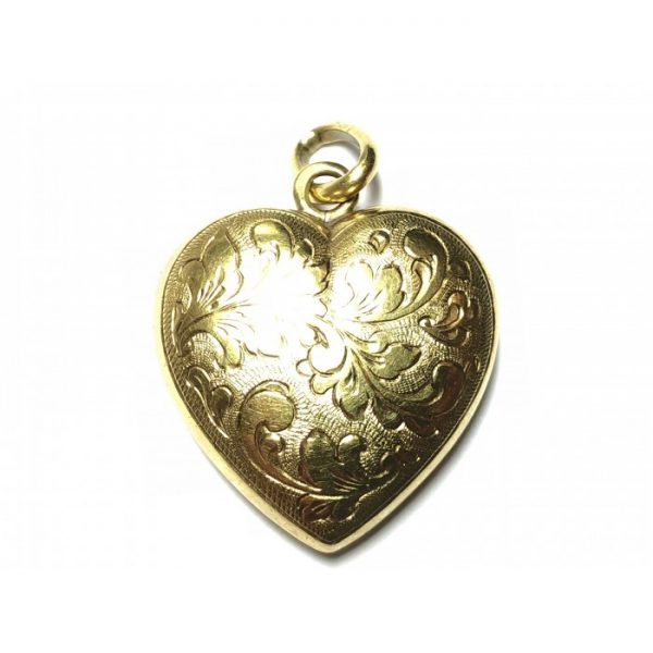Antique Austrian 1920s Gold Heart Pendant