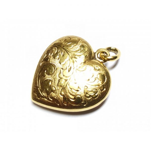 Antique Austrian 1920s Gold Heart Pendant