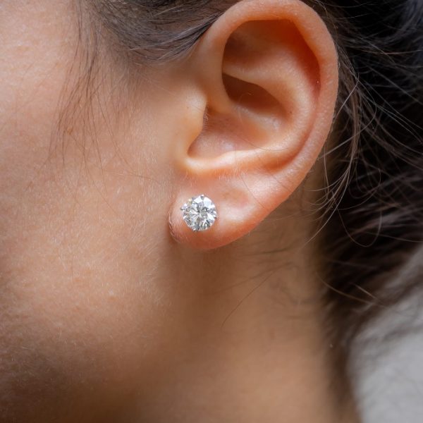 4.11 Carats Diamonds Gold Stud Earrings