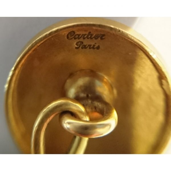 Antique Art Deco Cartier Enamel & Gold Cufflinks