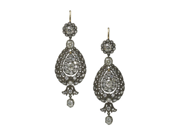 Antique Style Diamond Drop Earrings
