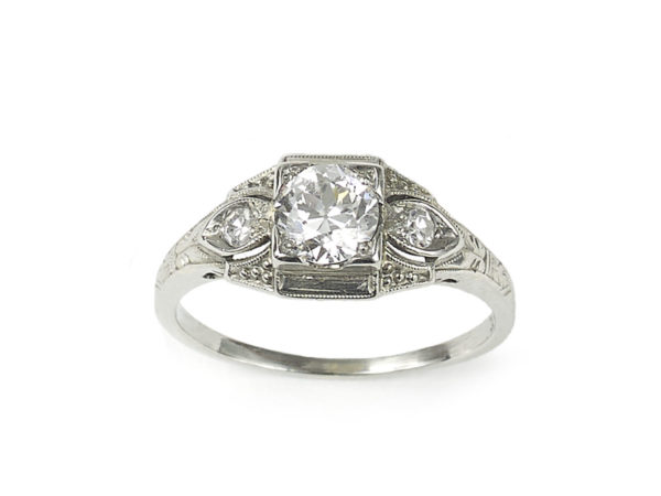 Antique Art Deco 18ct White Gold Diamond Ring - Jewellery Discovery