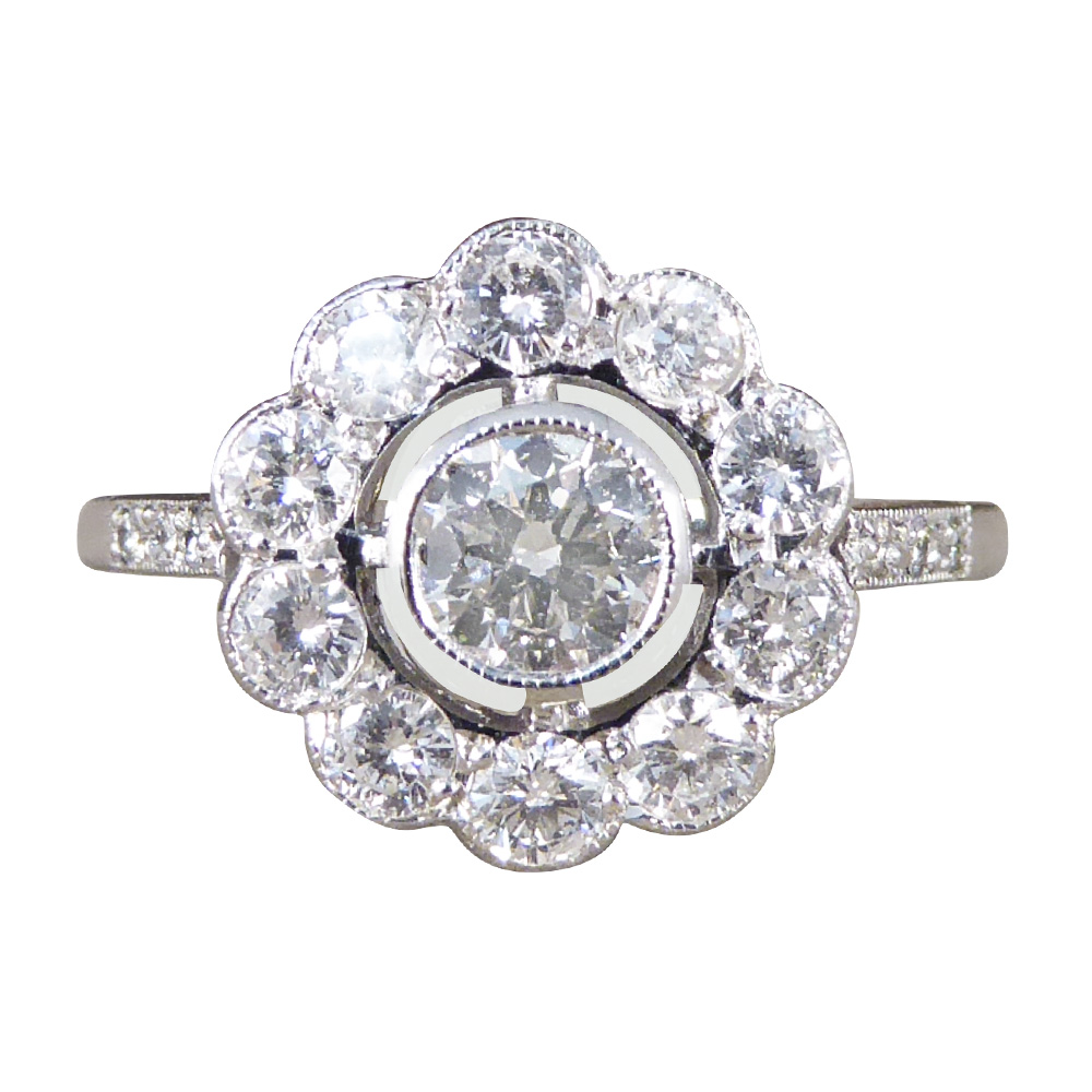 Art Deco Style Diamond Flower Cluster Ring — Jewellery Discovery