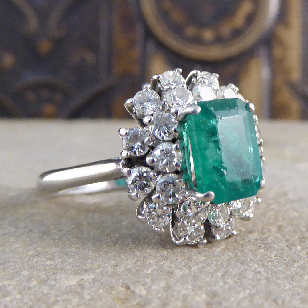 Emerald and Diamond Cluster Ring — Jewellery Discovery