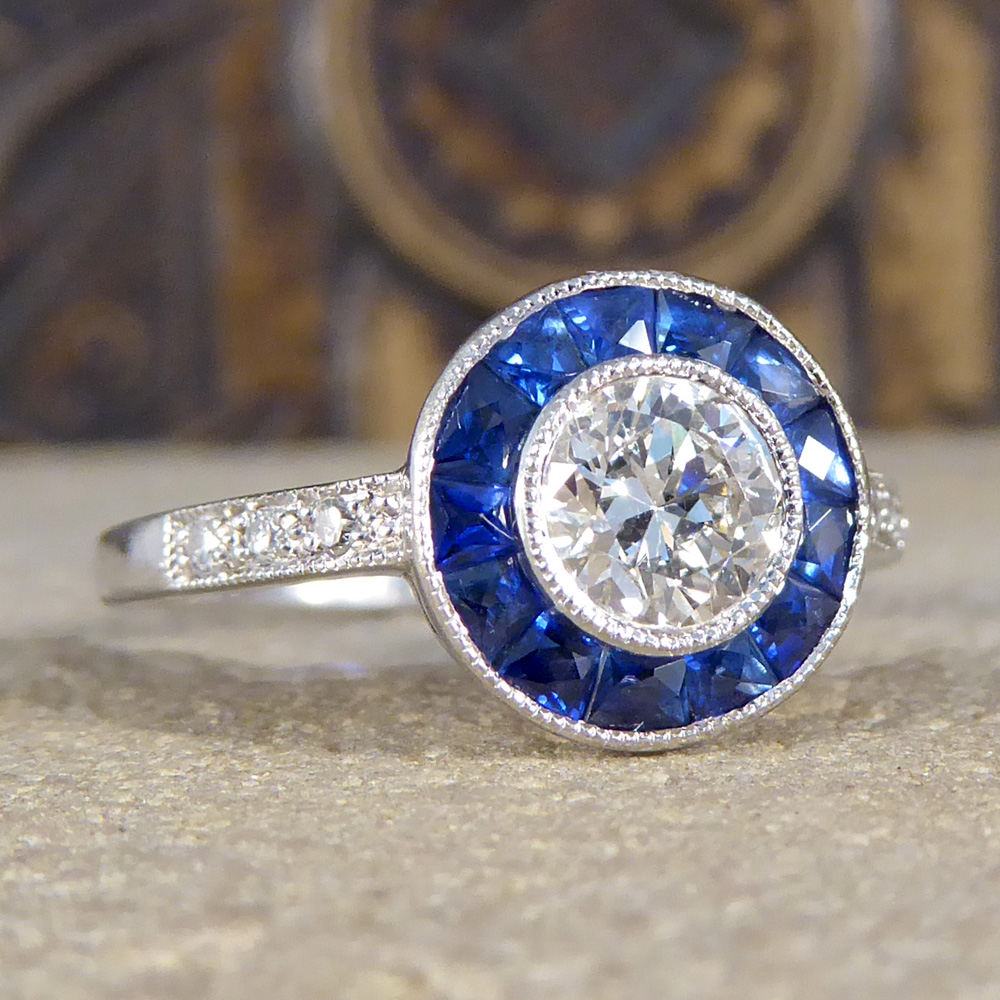 Diamond and Sapphire Target Engagement Ring — Jewellery Discovery