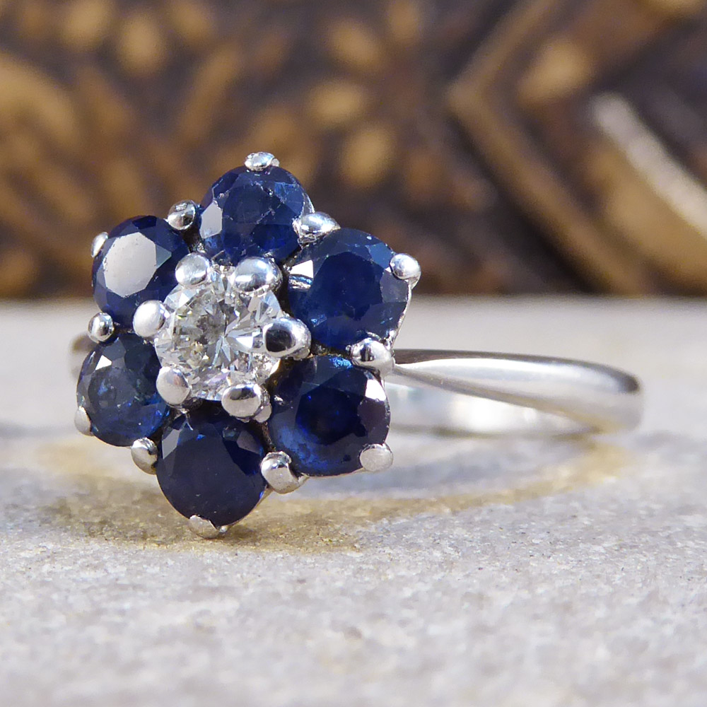 Graff Sapphire and Diamond Flower Cluster Ring — Jewellery Discovery