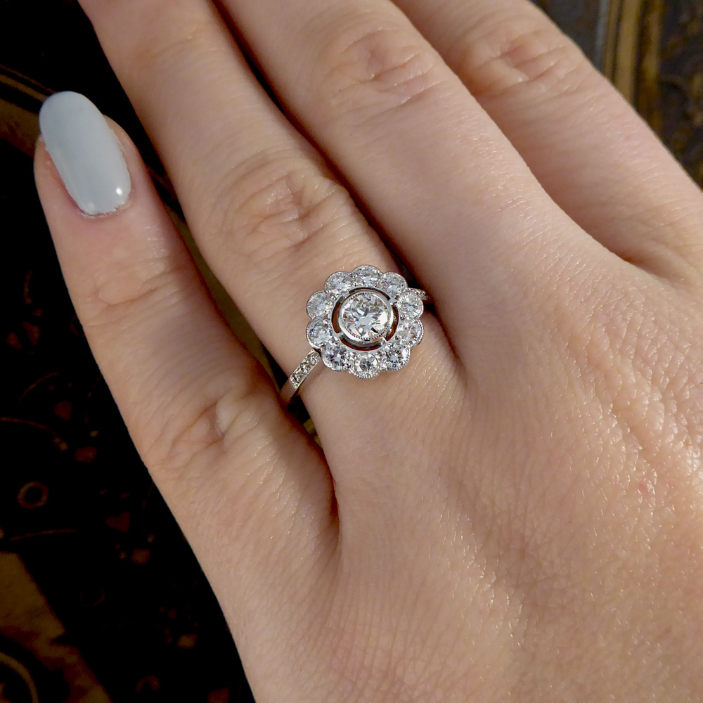 Art Deco Style Diamond Flower Cluster Ring — Jewellery Discovery