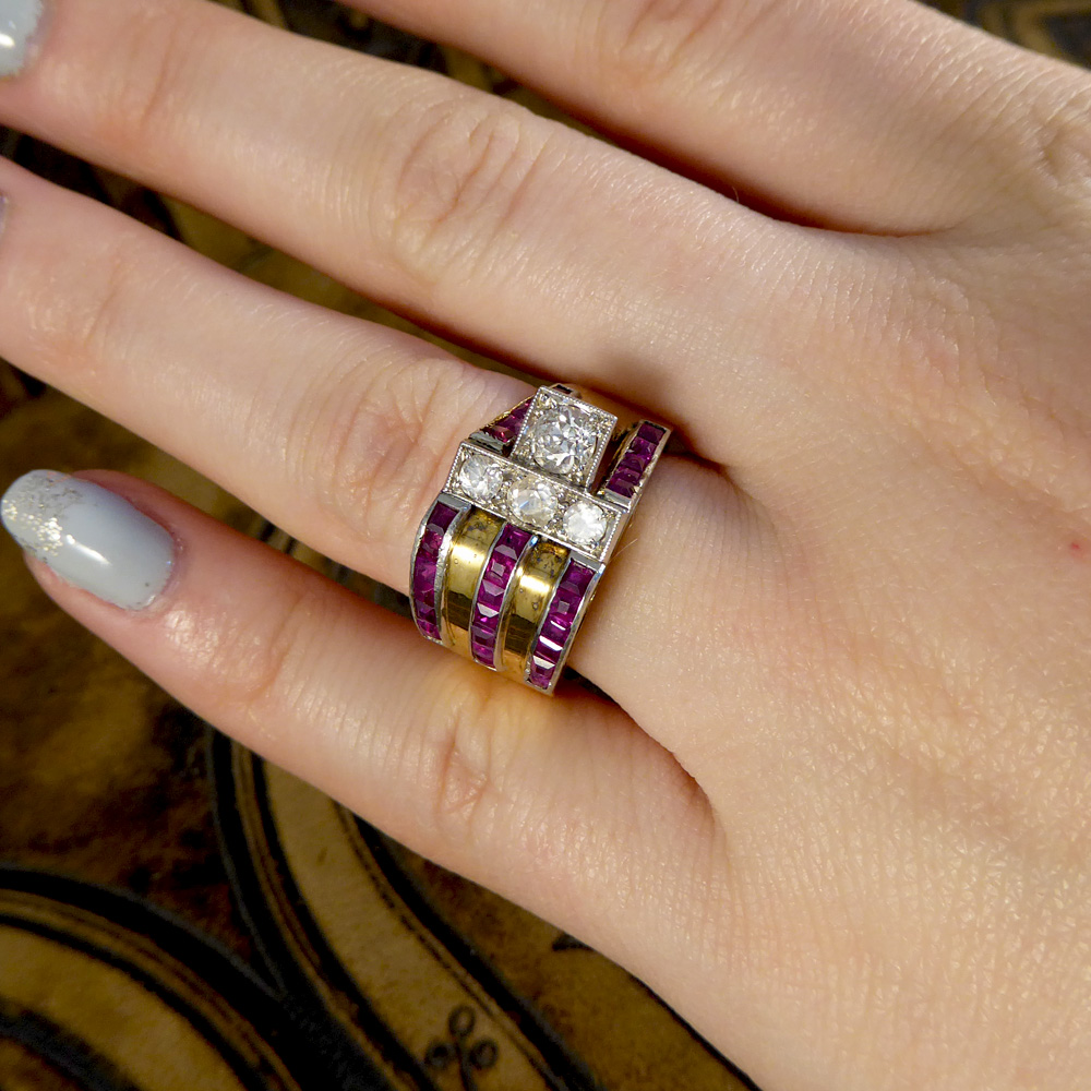 Vintage Ruby and Diamond Cocktail Ring — Jewellery Discovery