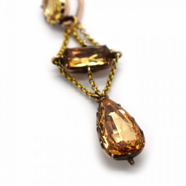 Antique Georgian Topaz Gold Drop Earrings
