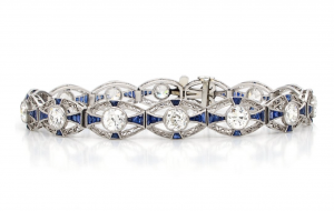 Edwardian sapphire and old cut diamond bracelet