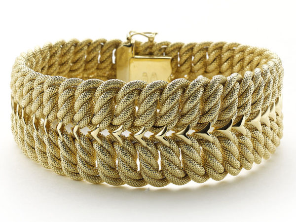 Vintage Italian Gold Twist Link Bracelet