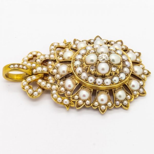 Antique Victorian Pearl and Diamond Pendant - Jewellery Discovery