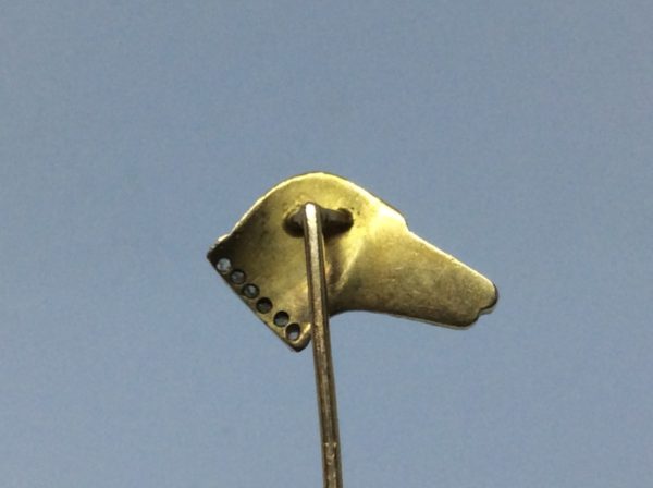 Antique Edwardian Diamond Set Dog Head Tie Pin