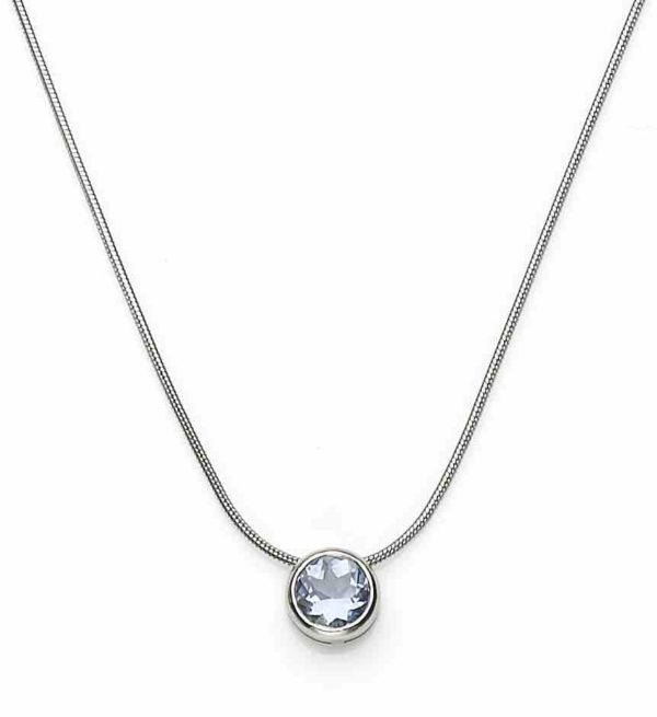 18ct White Gold Aquamarine Pendant