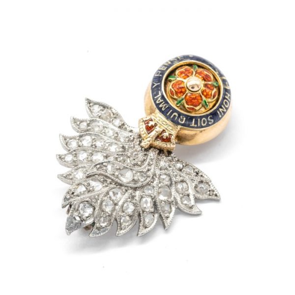 A British Royal Fusiliers badge with enamel and diamonds, Circa 1935